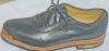 Anacapri black alligator gold toe golf shoes