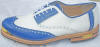 Bari-royal Blue tip gold toe golf shoes