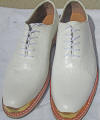 white Crocodile gold toe golf shoes