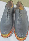 Black brogue gold toe golf shoes
